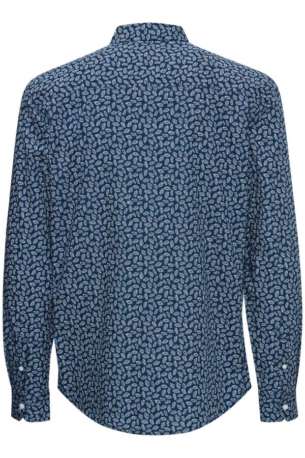 Blend Camisa Manga Comprida Bhagge   azul