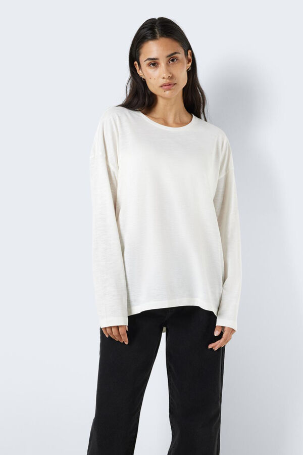 Noisy May T-shirt comprida manga comprida branco