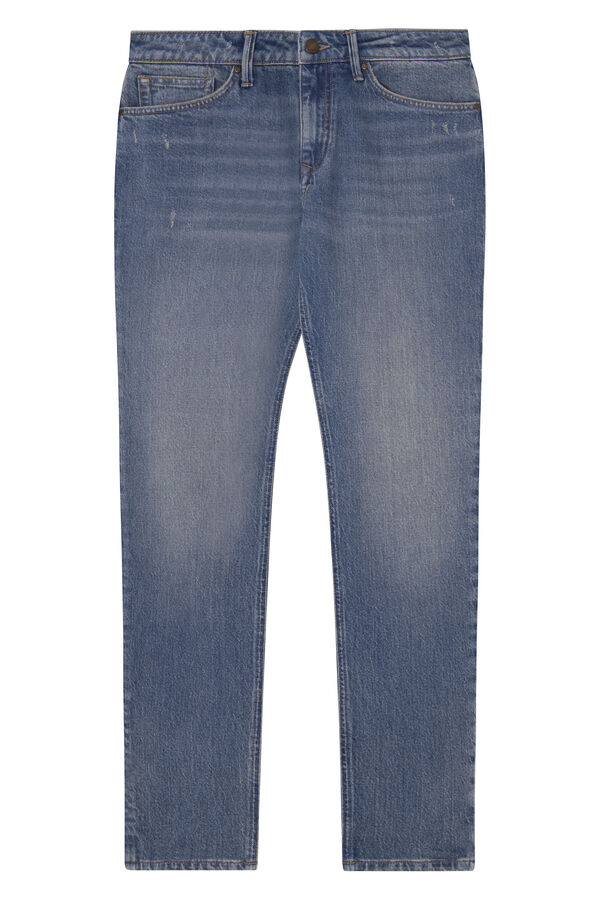 Springfield Jeans slim lavado medio ensuciado turquesa