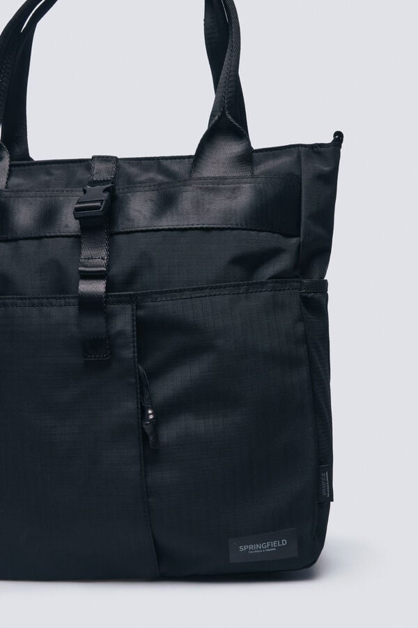 Springfield Mochila deportiva poli&eacute;ster reciclado negro