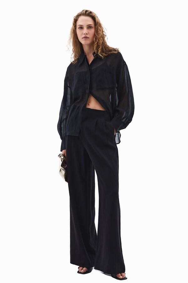 Oxxo Camisa de mangas bufantes preto