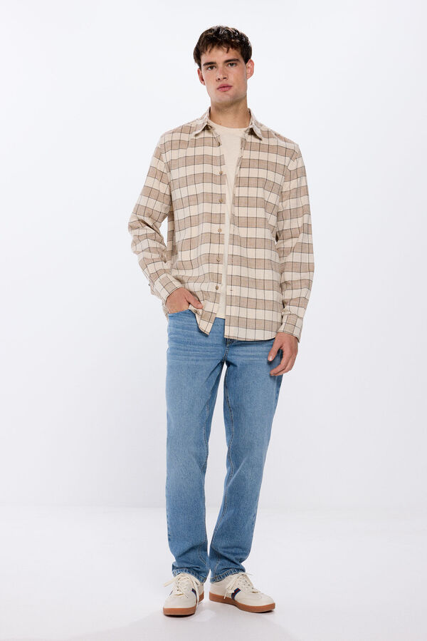 Springfield Camisa xadrez r&uacute;stica castanho