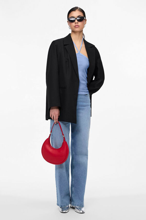 Pieces Top de decote Halter  azul