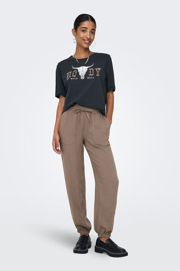 Only Camiseta manga corta regular fit negro