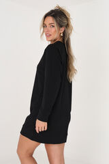 Brave Soul Vestido sweatshirt canelado preto