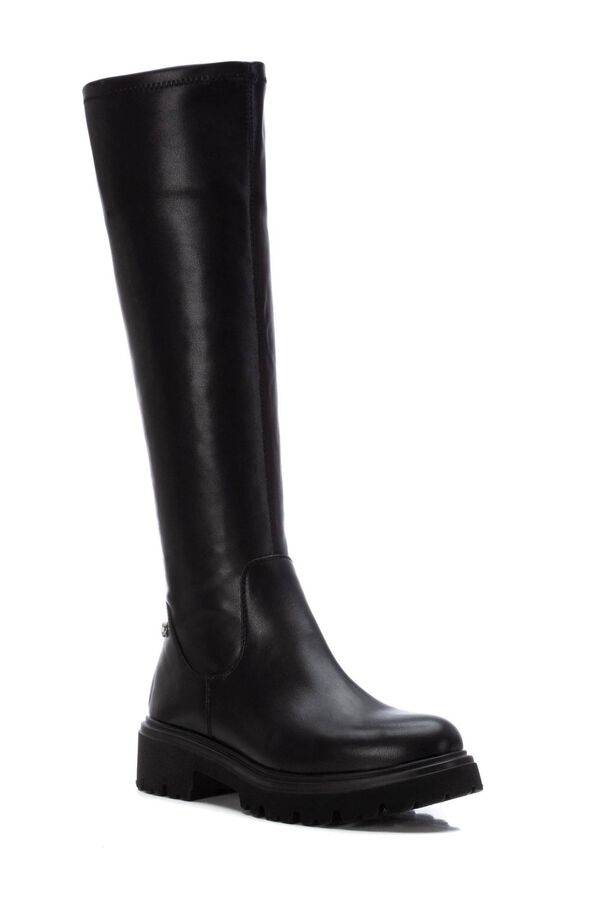 XTI Bota motorista elastica ca&ntilde;a alta negro