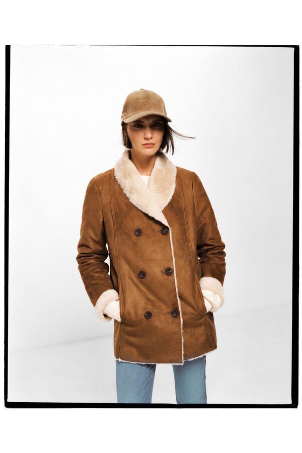 Springfield Abrigo Doble Faz Doble Abotonadura burdeos