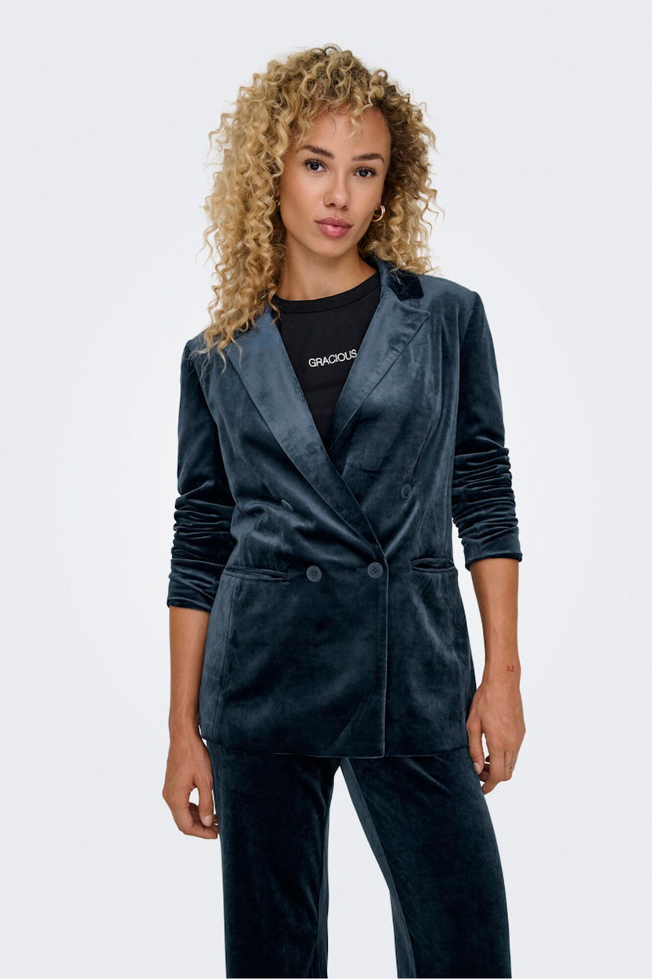 Only Blazer de veludo trespassado