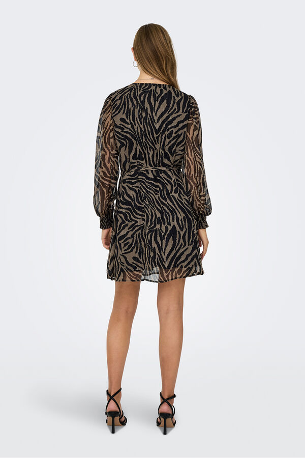 JDY Vestido corto lurex negro