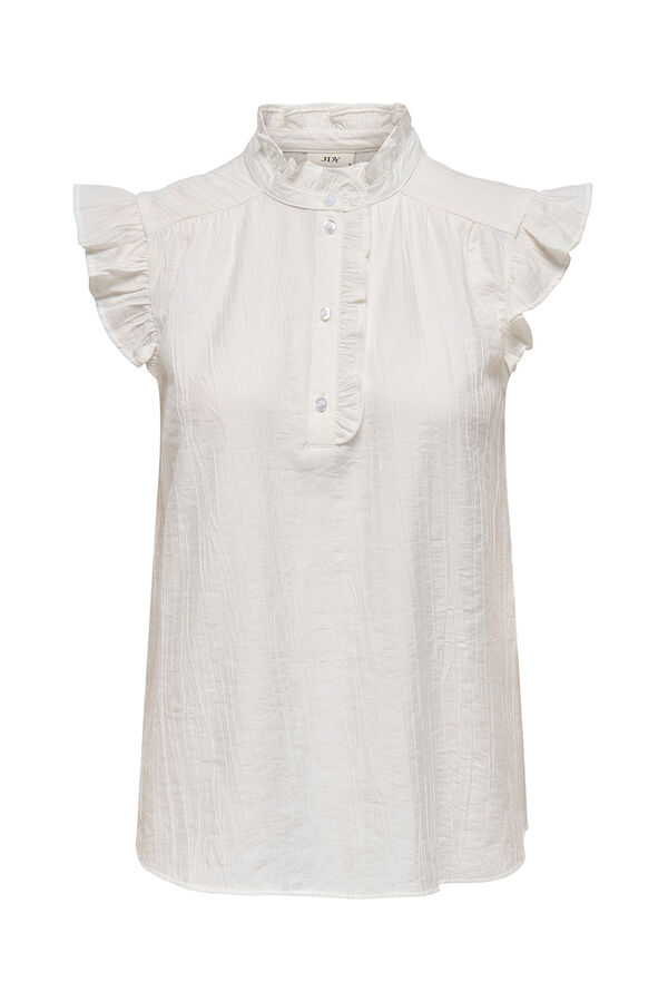 JDY Blusa sin mangas volantes blanco