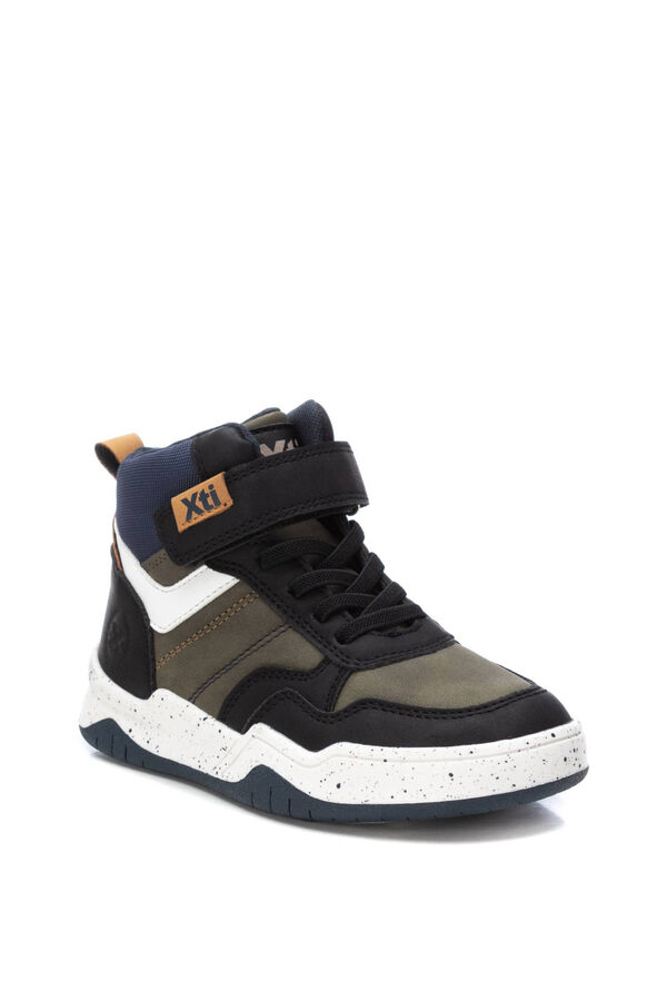Xti  Bota Casual Menino com Renda e Velcro Caqui escuro