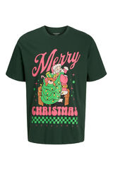 Jack & Jones Junior Camiseta de Natal de manga curta  verde
