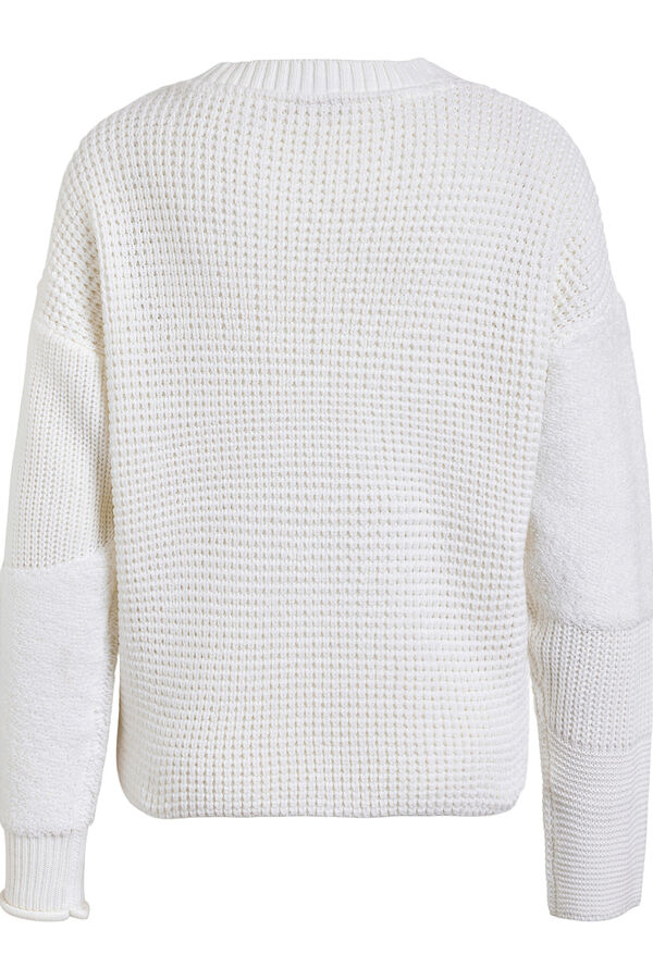 Noisy May Jersey de punto con cuello redondo blanco