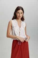 Only Chaleco de vestir troquelado blanco