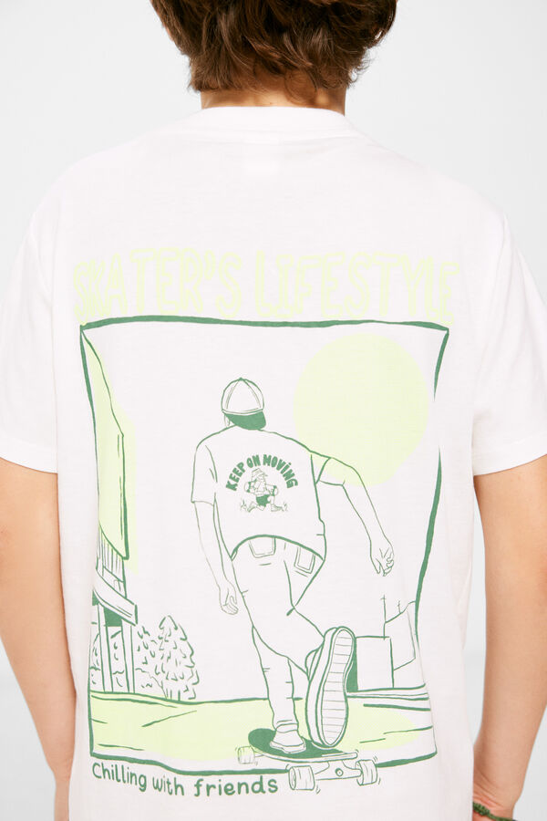 Springfield Kids T-shirt print "skate lifestyle" menino branco