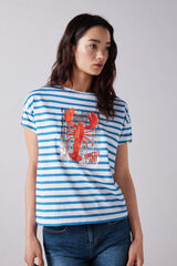 Springfield Camiseta Gr&aacute;fica Manga Vuelta Bot&oacute;n beige