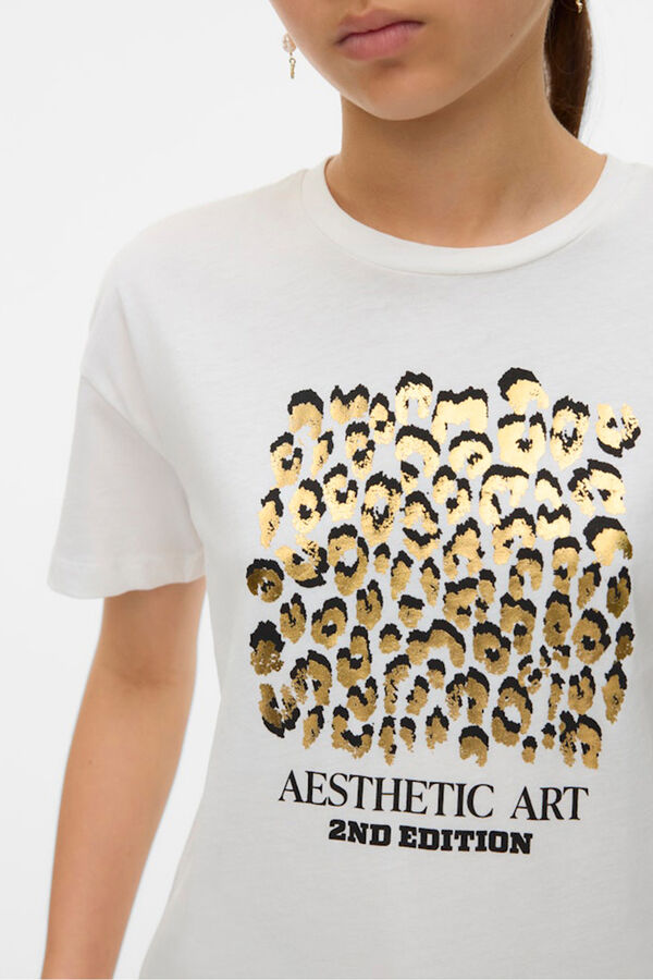 Vero Moda Girl Camisola algod&atilde;o manga curta branco