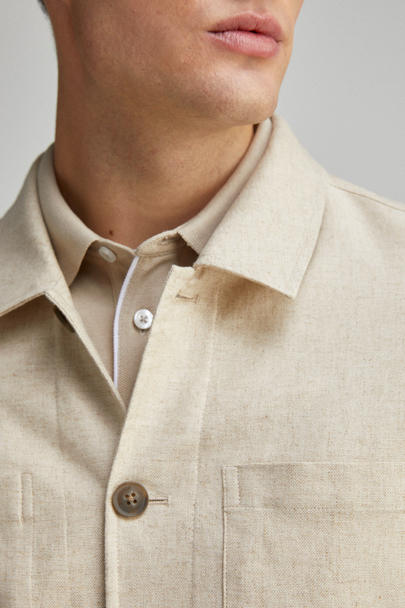 Springfield Sobrecamisa lino- algod&oacute;n