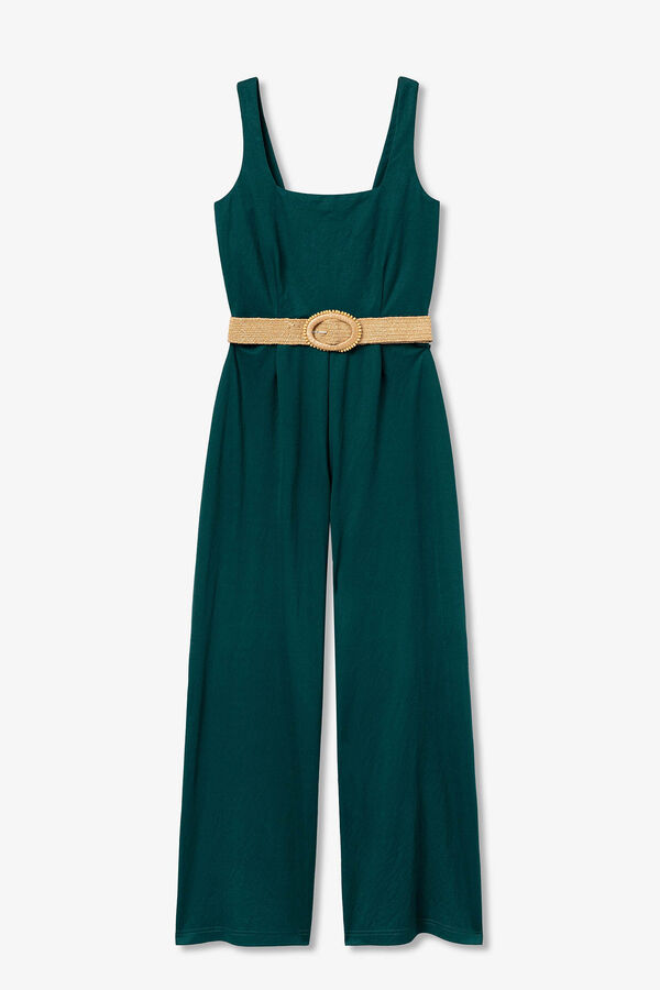 Tiffosi Mono Largo con Cintur&oacute;n Efecto Paja verde