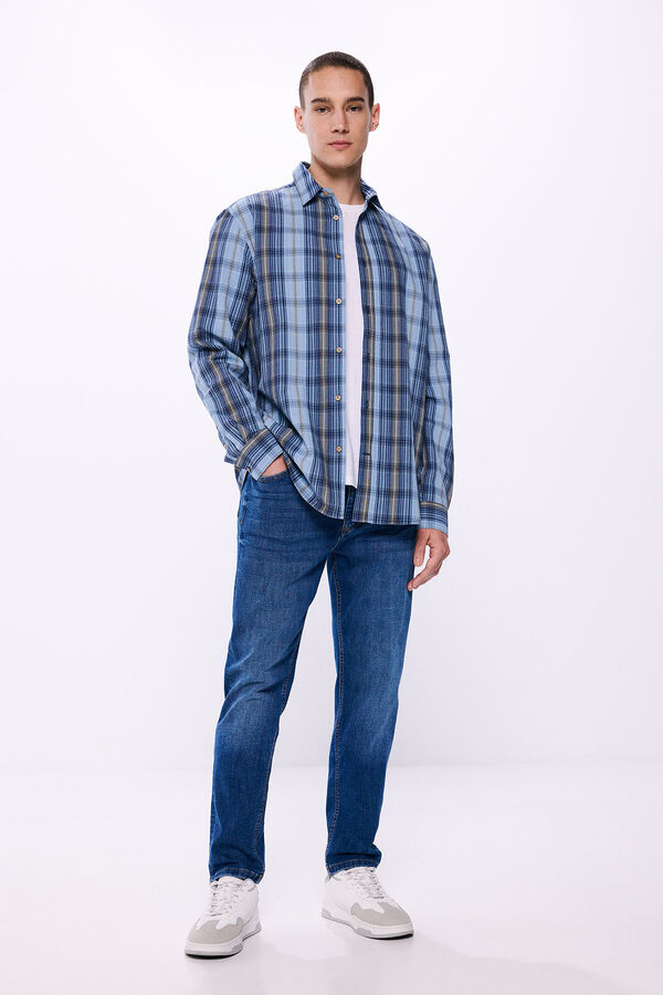 Springfield Camisa xadrez xadrez azul