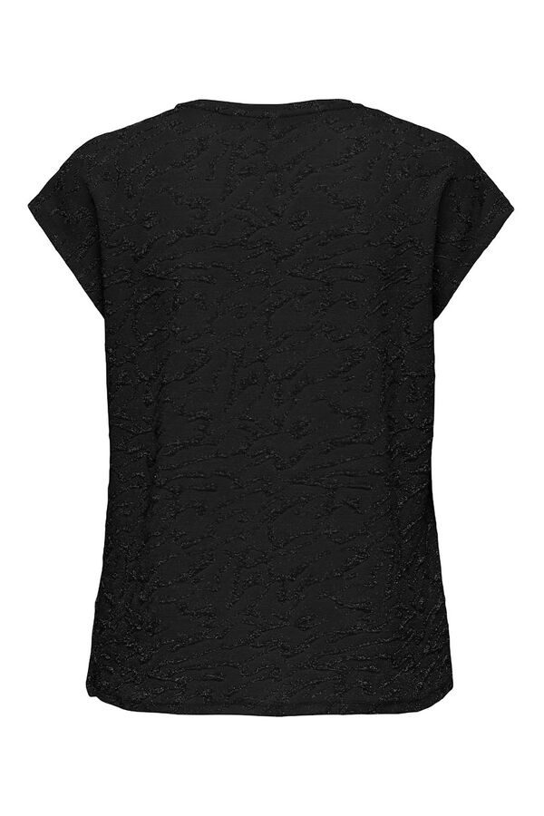 Only Camiseta de glitter negro
