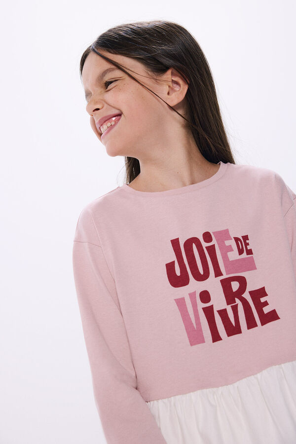 Springfield Kids Camiseta feminina "Joie de Vivre" rosa