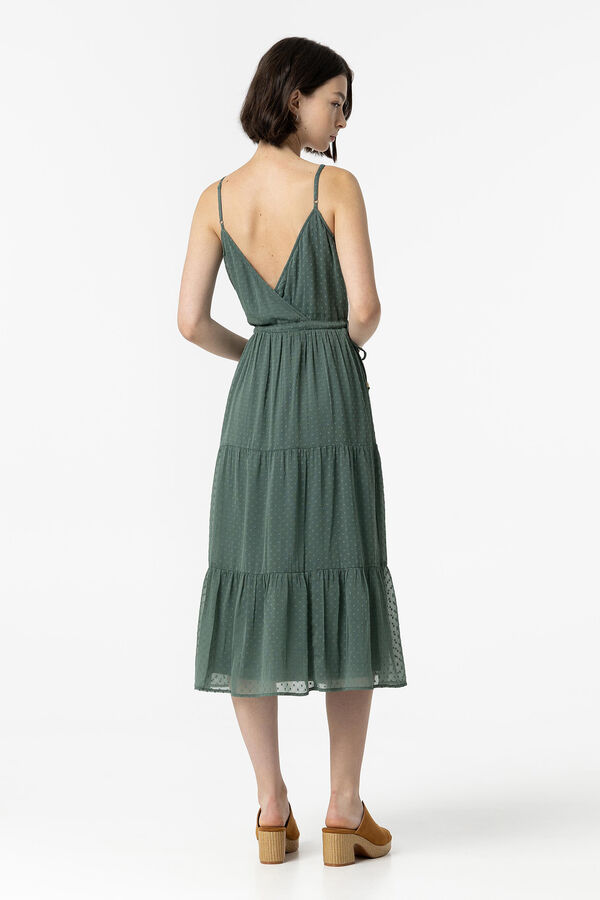 Tiffosi Vestido Midi Plumeti verde