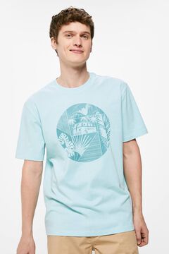 Springfield T-shirt geometric van turquesa