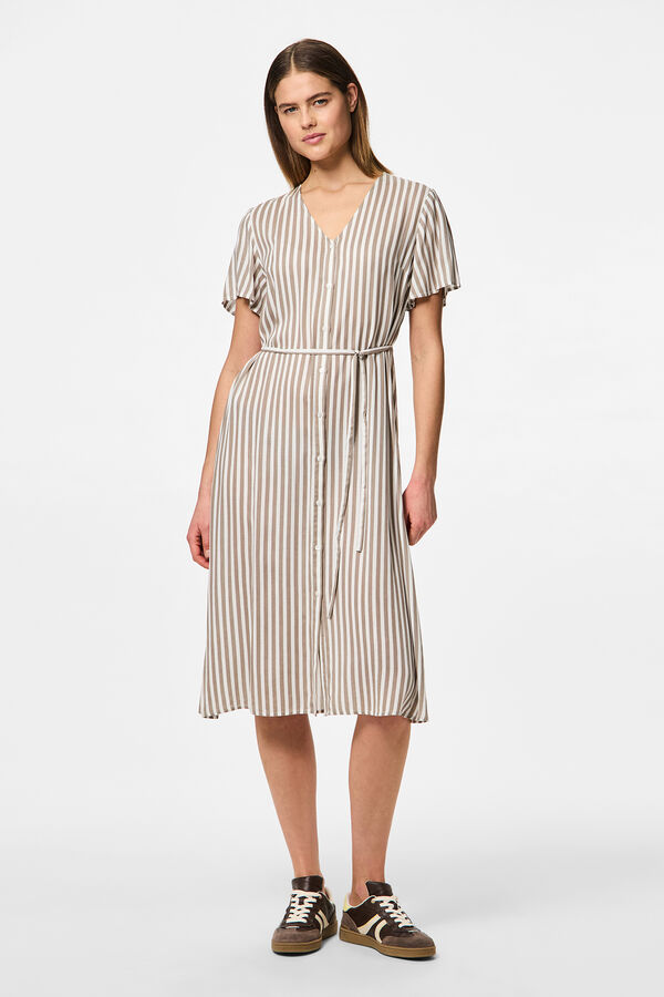 Pieces Vestido midi floral cinzento