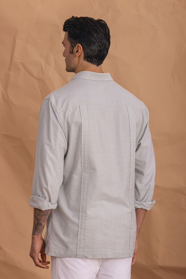Celopman Camisa Cubana Blanca verde