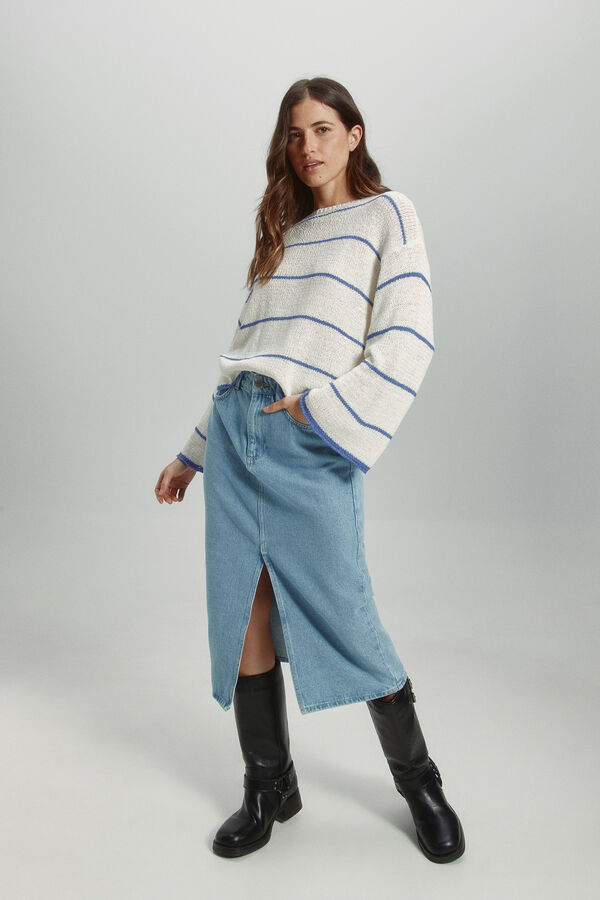 Only Jersey de rayas blanco