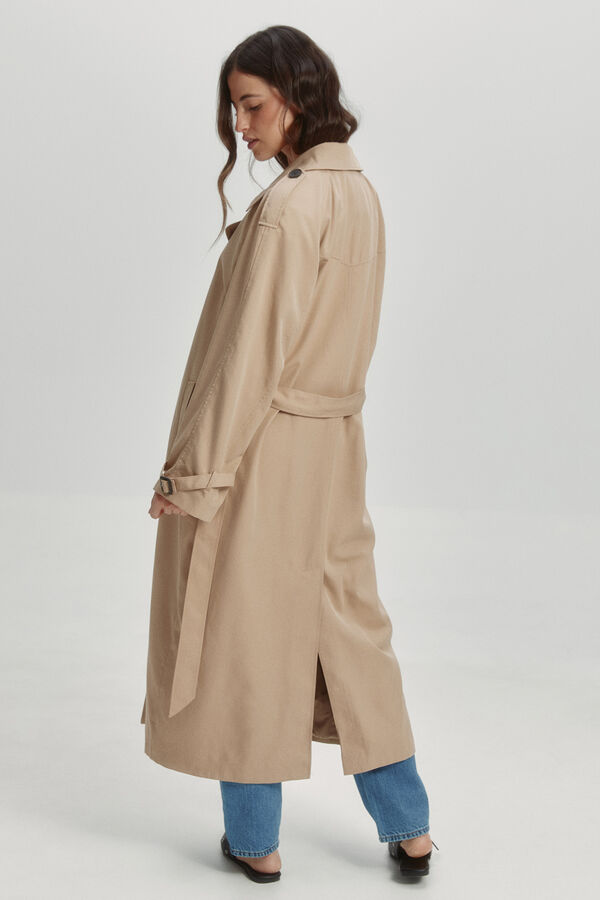 Only Parka larga entretiempo tostado