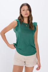 Springfield T-shirt folhos plumeti Caqui escuro