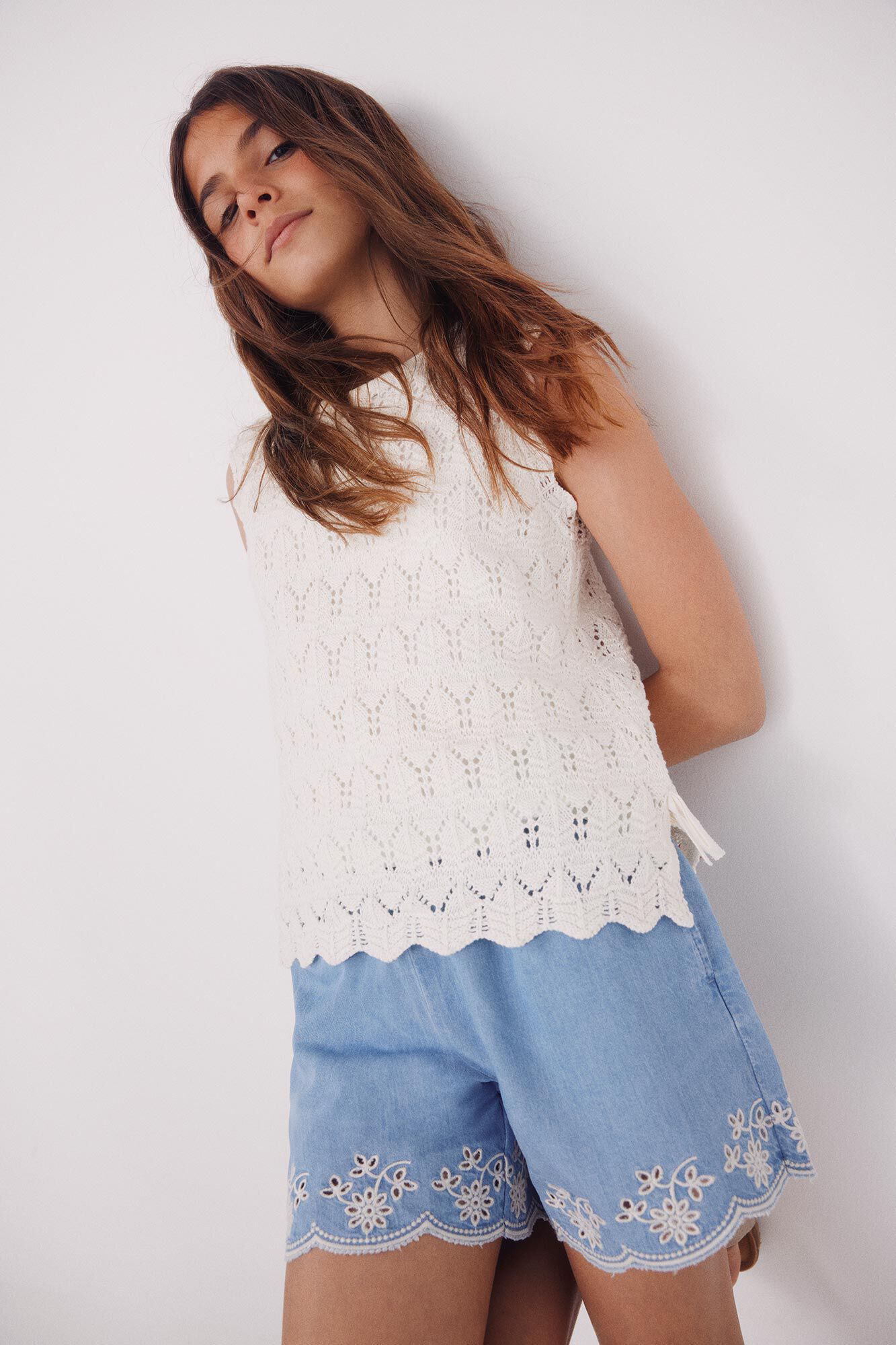 Springfield Kids Short denim troquelado ni&ntilde;a