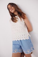 Springfield Kids Shorts denim cortados para meninas azul