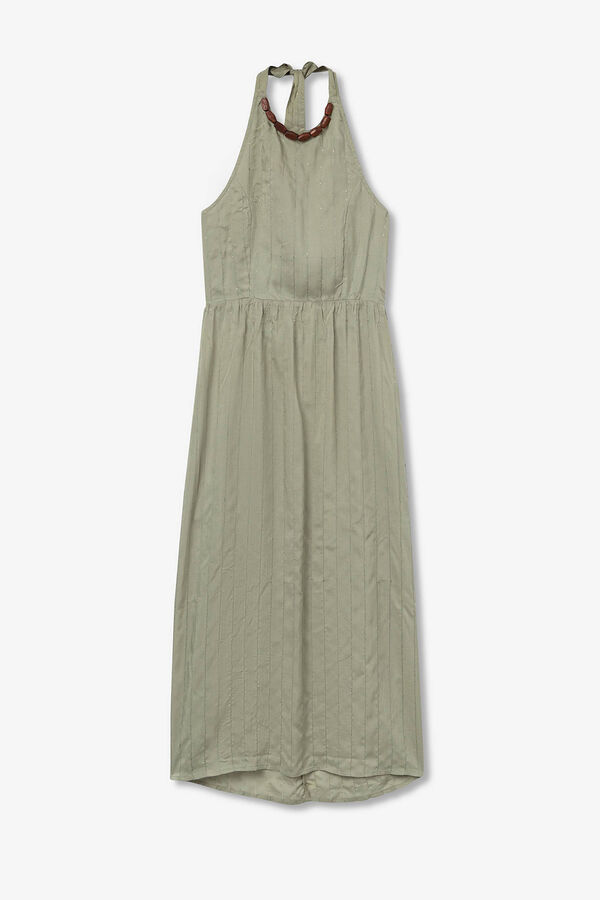 Tiffosi Vestido midi con cuello halter y apliques verde