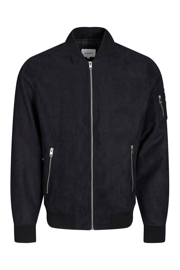 Jack & Jones Chaqueta bomber efecto piel negro