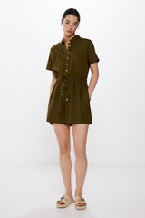 Springfield Mono Corto Camisero Lino azul