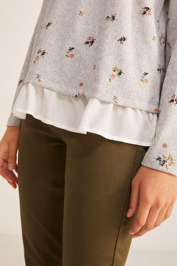 Springfield T-shirt Bimat&eacute;ria Estampada cinzento