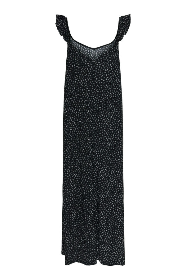 Pieces Falda midi con cintura el&aacute;stica negro