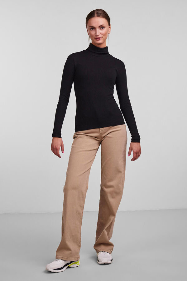 Pieces Top canelado  preto