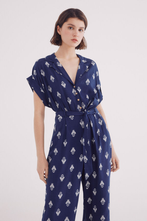 Springfield Macac&atilde;o longo estampado azul