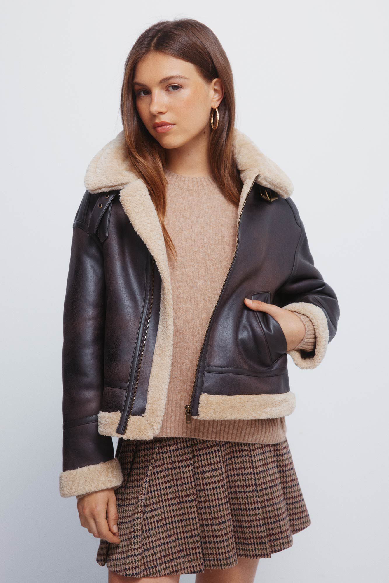 Springfield Cazadora doble faz cuello pelo