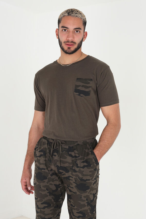 Brave Soul Set de pijama de camuflaje kaki