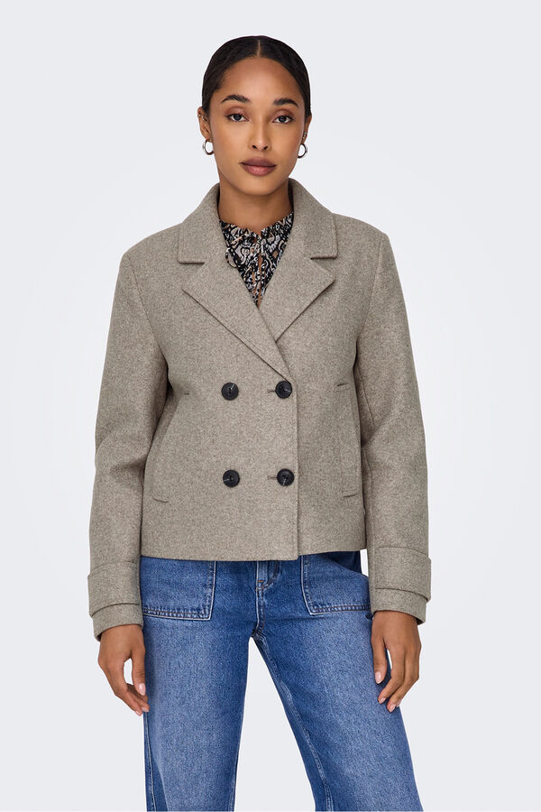 Only Abrigo corto de pa&ntilde;o marr&oacute;n