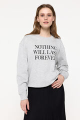 Pieces Sudadera con mensaje gris