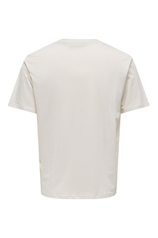 Only & Sons Camiseta de hombre regular fit. 100% algod&oacute;n. blanco