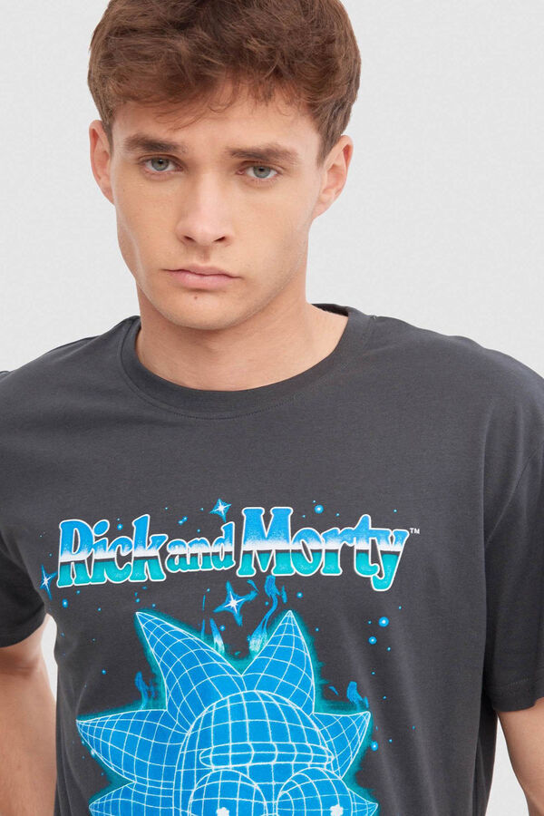 Inside Camiseta Estampado Rick And Morty gris