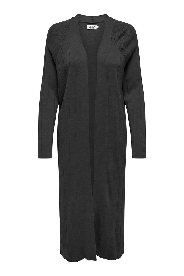 Only Cardig&atilde; longo cinzento