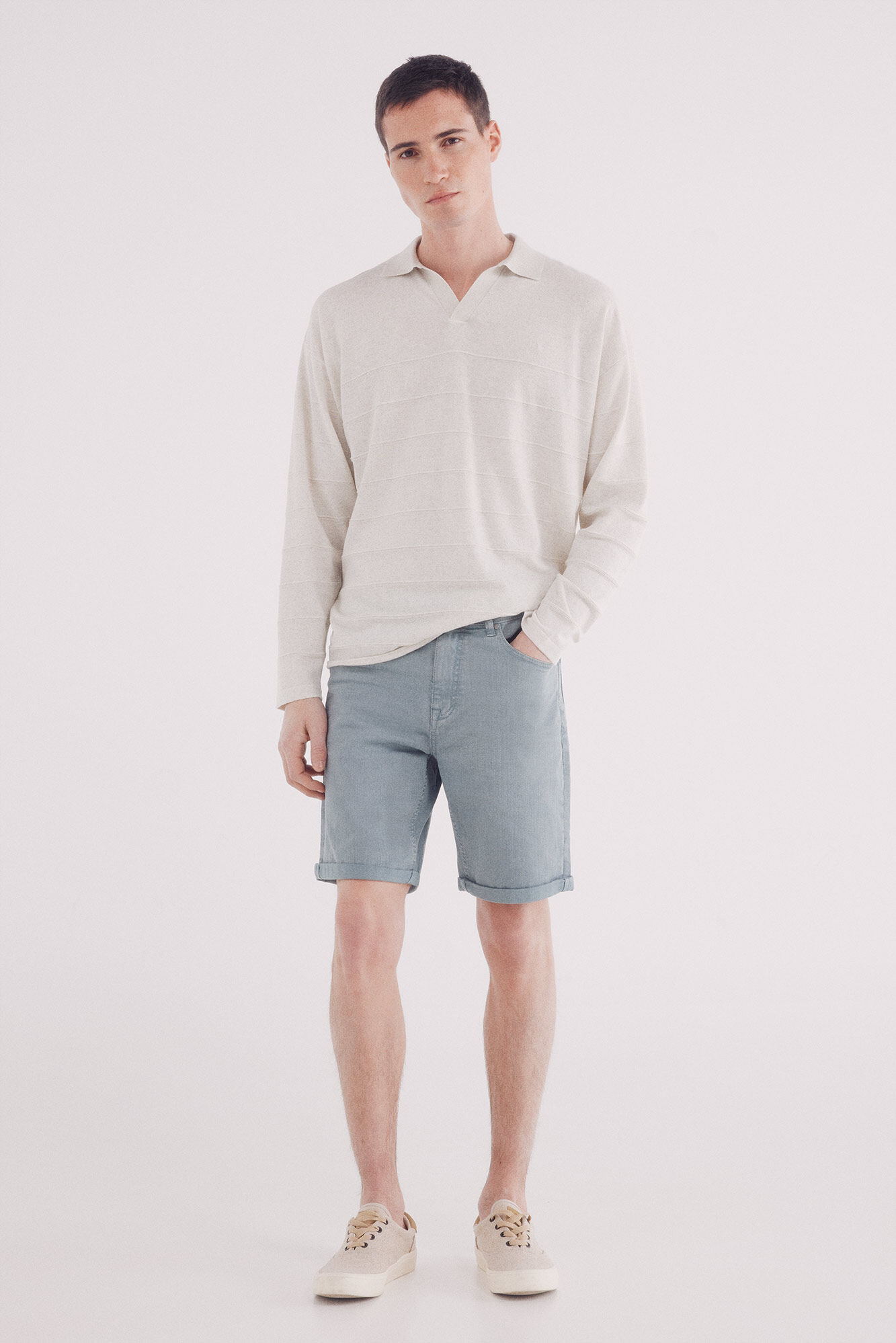 Springfield Bermuda cor lavada slim fit